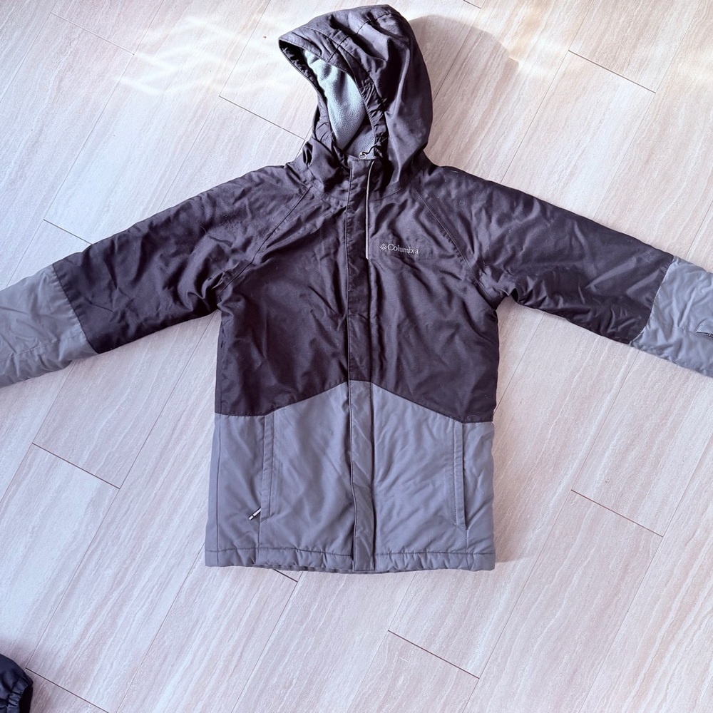 Columbia Kids Charcoal and Light Gray Raincoat